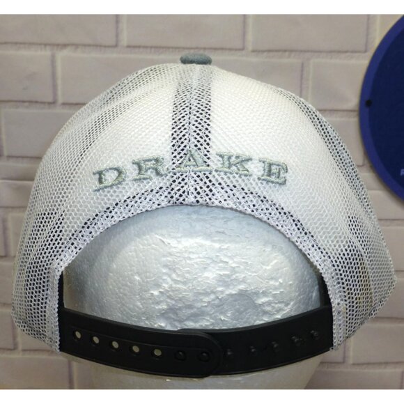 Drake Waterfowl Gray & White Trucker Hat With Mesh Back Adjustable Snapback - Picture 4 of 9